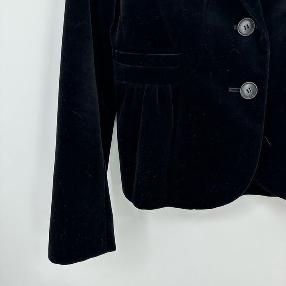 J. Crew Eden Velvet Blazer Size 4 Black Regency Goth Classic Steampunk - Picture 6 of 11